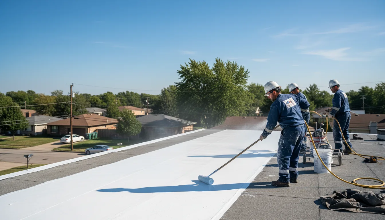 Commercial roof coating in Roaring Springs, TX near me